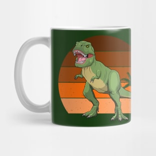 Retro Dinosaur TRex / T-Rex Distressed Sunset Mug